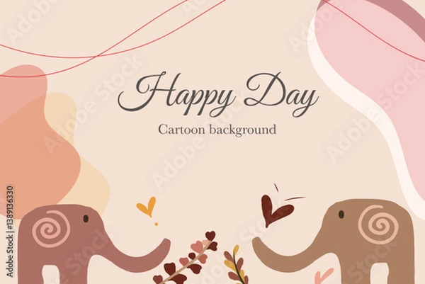 Fototapeta Seamless pattern with cute dino and elephant kids template background