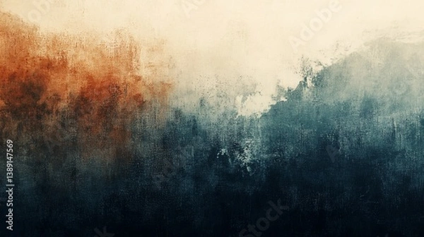 Obraz Abstract textural background with shades of orange, beige, and deep blues