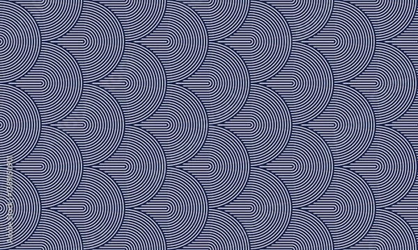 Fototapeta Dragon skin seamless pattern, vector abstract background of reptile or fish scales, also look like roof tiling or architecture element.