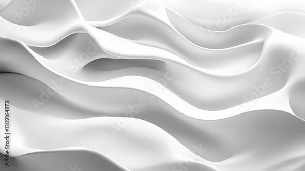 Fototapeta Elegant White Wavy Surface with Subtle Shadows and Smooth Texture Backdrop
