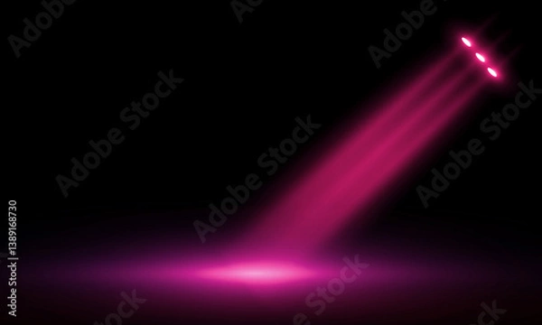 Fototapeta Colorful lights on the stage light floodlights vector design.