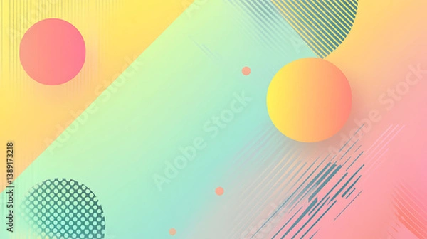 Obraz Abstract pastel background with geometric shapes and gradient colors.