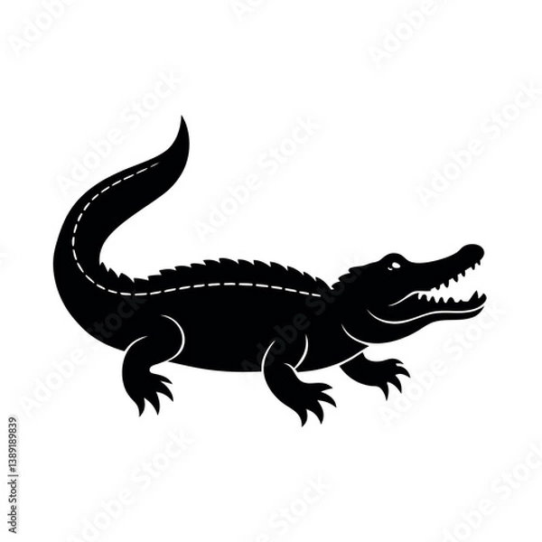 Fototapeta crocodile on white background