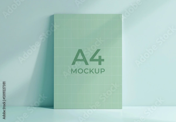 Obraz Minimal A4 Mockup with Soft Mint Background