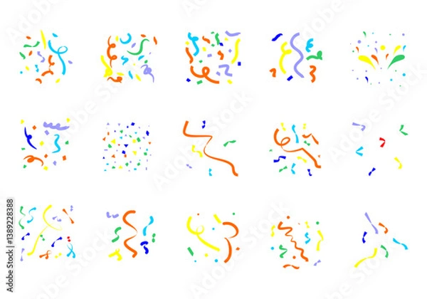 Obraz Colorful Confetti Ribbon Element Set