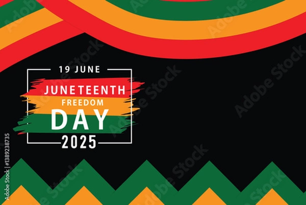 Fototapeta Juneteenth Independence Day. Freedom or Emancipation day. Annual american holiday, celebrated in June 19. African-American history and heritage. Poster, greeting card, banner and background. Vector