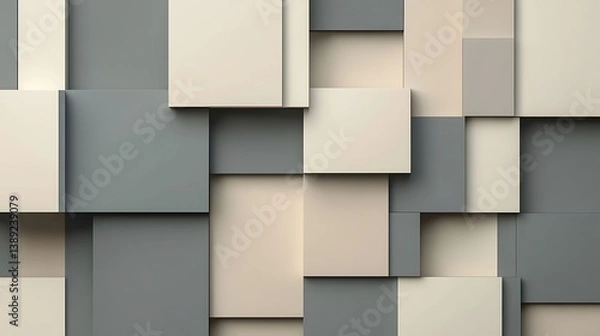 Obraz Abstract geometric beige and grey square pattern.
