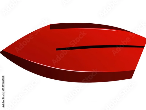 Fototapeta Red Abstract Shape On Transparent Background Geometric Design Illustration