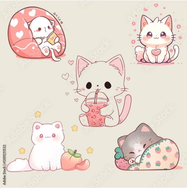 Obraz Hand drawn charming food collection