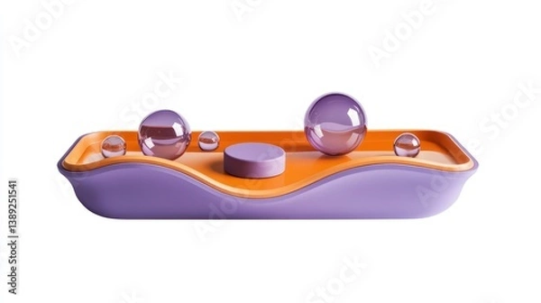 Fototapeta Abstract 3D display podium with spheres, use for product showcase
