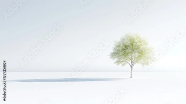 Fototapeta Solitary tree in minimalist scene