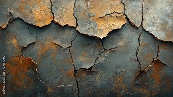 Obraz Cracked rusty metal texture background