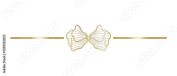 Fototapeta Classic, Elegant, and Glossy Bronze Text Divider – Isolated on White.