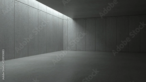 Fototapeta Empty concrete room, 3 d render