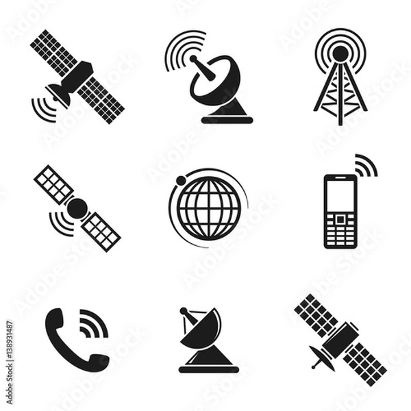 Fototapeta Satellite icons set