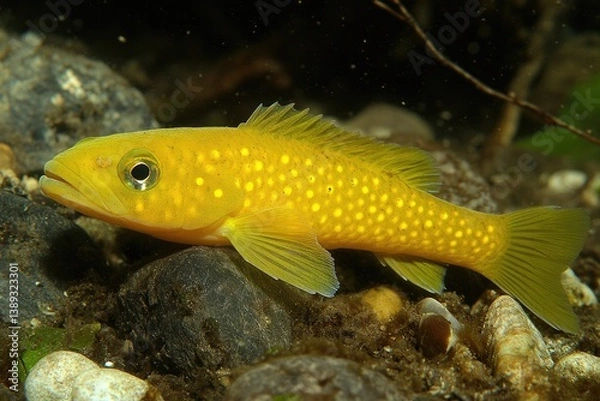 Fototapeta Yellow fish on riverbed