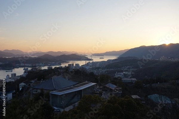 Fototapeta 尾道　夕焼け