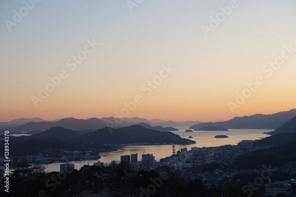 Fototapeta 尾道　夕焼け