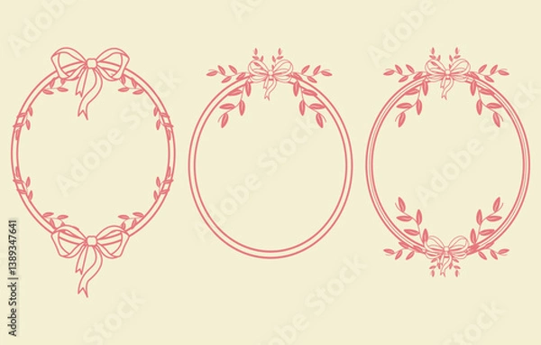 Fototapeta Vintage ornate border frames set. A vector collection of retro elegant decorative labels for greeting cards, weddings, invitations, certificates, and luxury packaging