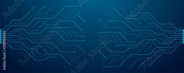 Obraz Abstract background with technology circuit board texture. Modern electronic motherboard texture. Creative idea for internet technology. Tech concept for header, web banner, website, presentation.