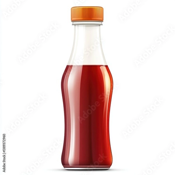 Obraz Sauce bottle on white background