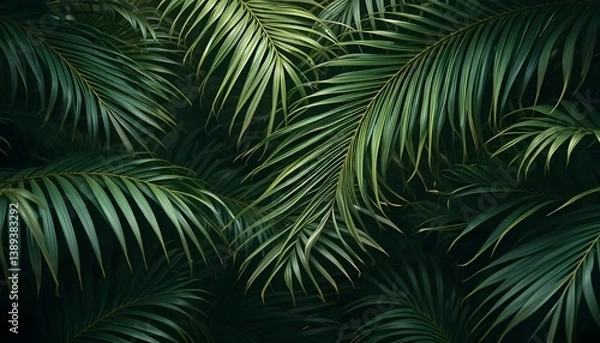Fototapeta "Tropical Palm Leaves Background for Fresh, Nature-Inspired Design Projects"