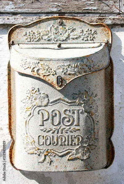 Fototapeta Beautiful retro styled with patina post mailbox