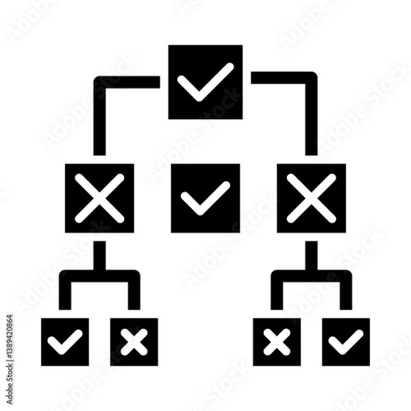Fototapeta Decision Tree glyph icon