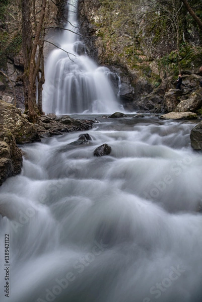 Obraz Erikli Waterfall photograph taken with long exposure. Waterfalls in Turkey. Waterfall view in the forest. Erikli Waterfall, Yalova.