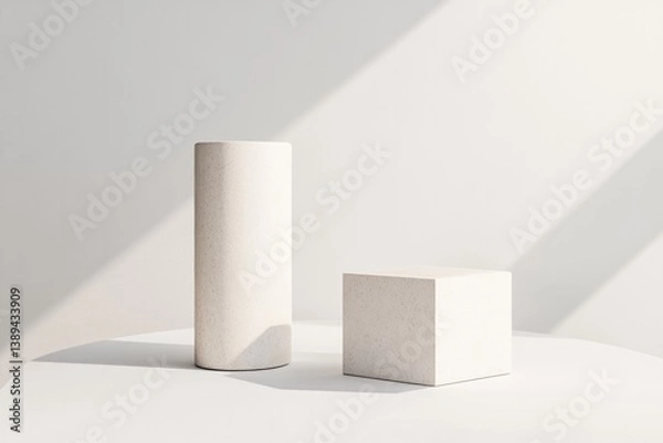 Obraz Minimalist shapes create harmony in soft lighting, showcasing el