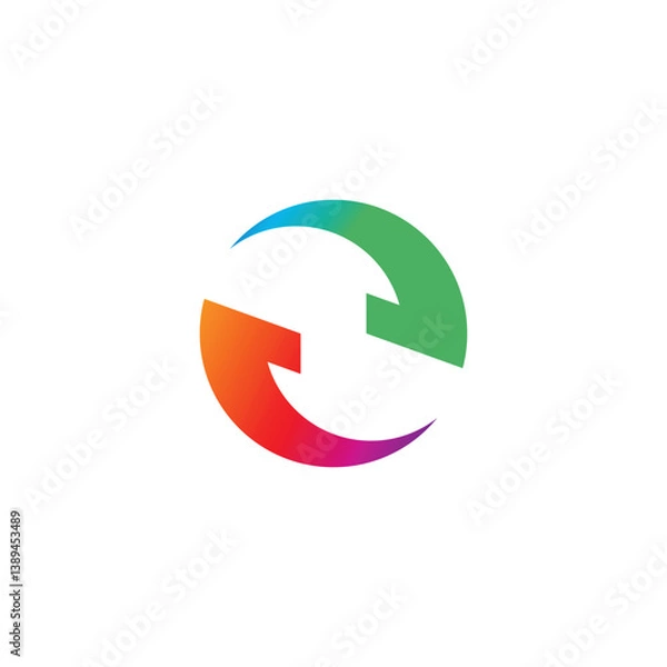 Obraz Circle shaped arrow signs vector symbol.