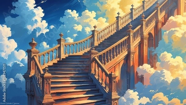 Fototapeta Staircase Leading to the Sky but Ends Abruptly