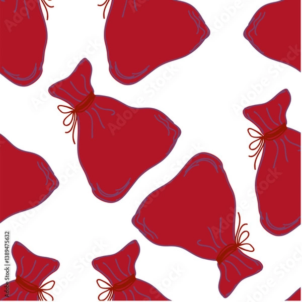Obraz Red bags vector seamless pattern.