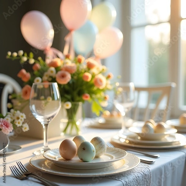 Obraz easter table setting