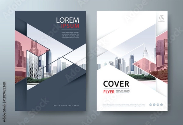 Fototapeta Annual report brochure flyer design, Leaflet presentation, book cover templates, layout in A4 size