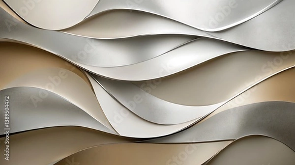 Obraz Abstract wavy beige and silver texture.