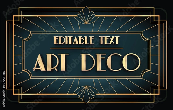 Fototapeta luxury art deco style font editable text