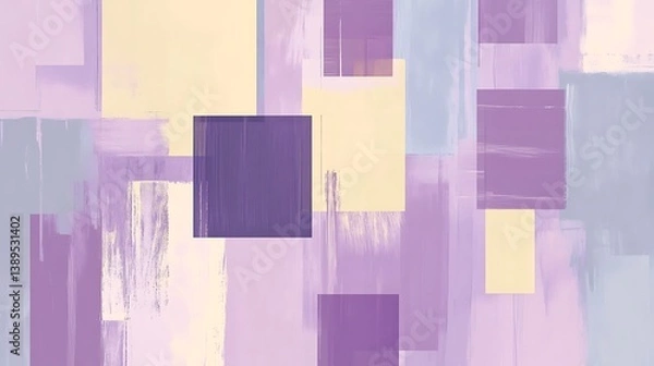 Fototapeta Abstract pastel painting with geometric shapes.