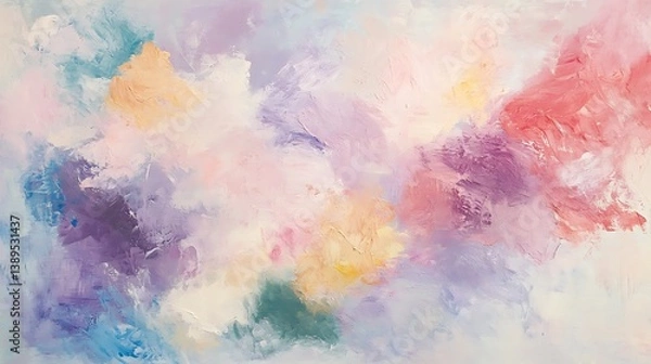 Fototapeta Abstract pastel painting with blended colors.