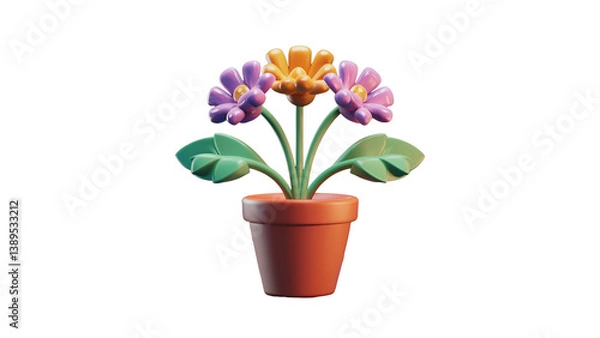 Fototapeta A lively potted flower that brings springtime joy and freshness to your designs.