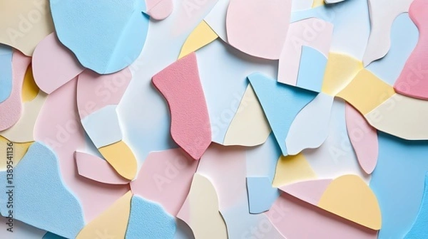 Fototapeta Abstract pastel paper shapes background.