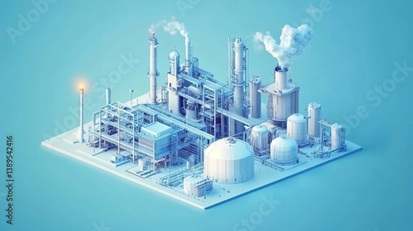 Fototapeta Cloud-based smart manufacturing with AI-driven decision-making.