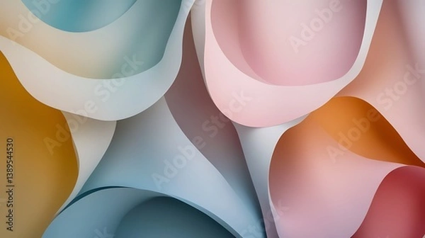 Fototapeta Abstract pastel paper swirls.