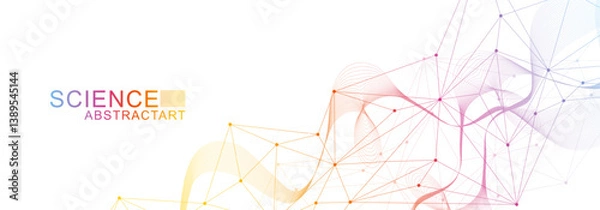 Obraz Global network connection website header or banner design. Abstract background with connecting dots and lines. Global business. Social network communication. Internet technology. Vector illustration