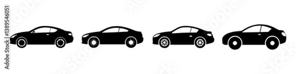 Fototapeta coupe icon, coupe silhouette vector illustration-simple silhouette illustration of coupe, perfect for coupe logos and icons