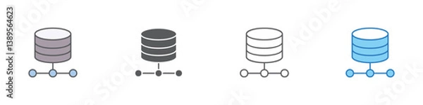 Fototapeta Database Icon Set Multiple Style Vector Collection