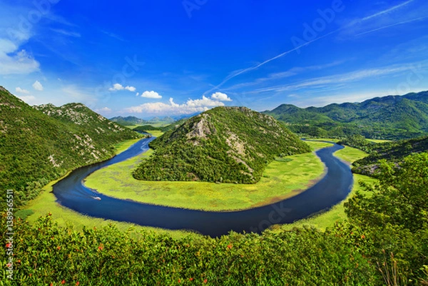 Fototapeta Canyon of Rijeka Crnojevica river in Skadar Lake National Park, Montenegro