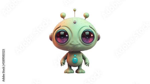 Fototapeta A quirky baby Martian illustration, ideal for fun and imaginative space-themed designs.