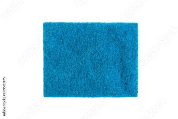 Fototapeta Blue scourer pad isolated on white background, Cleaning scourer Pad