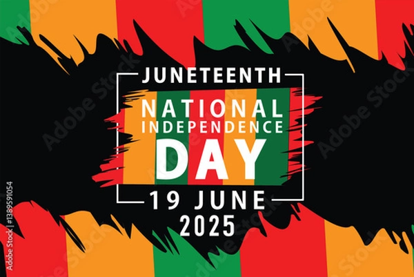 Fototapeta Juneteenth Independence Day. Freedom or Emancipation day. Annual american holiday, celebrated in June 19. African-American history and heritage. Poster, greeting card, banner and background. Vector